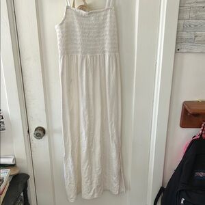 Old West Cream Smocked Halter Sundress